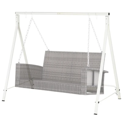 Outsunny Metal Swing Stand Swing Frame, Hanging Chair Stand Only, 528 LBS Weight Capacity, for Backyard, Patio, Lawn, White