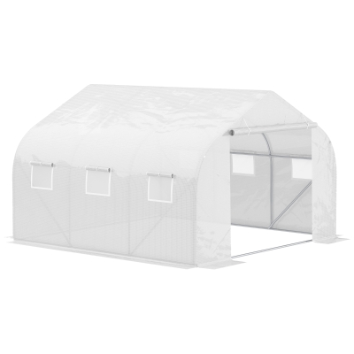 Outsunny 11.5'x9.8'x6.6' Portable Walk-In Tunnel Greenhouse Garden Warm House - White