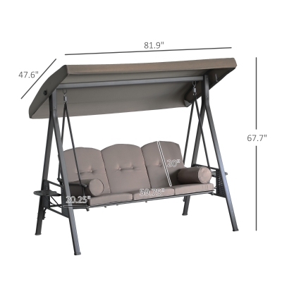 【SUN太郎様】専用　チェア 3 Outsunny Outdoor Patio 3 Seat Steel Canopy Cushioned Bench