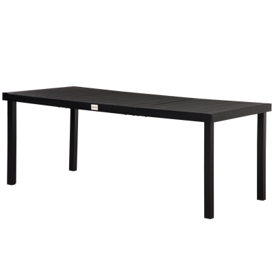 Outsunny Patio Dining Table for 8, Rectangular Aluminum Outdoor Table for Garden Lawn Backyard, Black