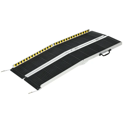 HOMCOM 5ft Wheelchair Ramp Scooter Mobility Non-Skid PVC Layering Portable Foldable Aluminium