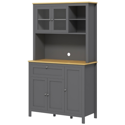 HOMCOM 5-Door Kitchen Pantry Cabinet, Freestanding Storage Cabinet Cupboard with Adjustable Shelves, 71"