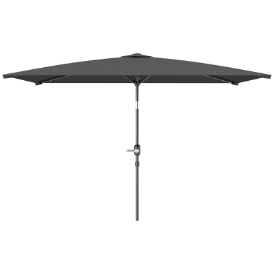 Outsunny 6.6x9.6ft Rectangle Aluminum Tilt Patio Umbrella, Garden Market Parasol, Outdoor Sunshade Canopy with Crank, Dark Grey