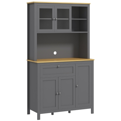 HOMCOM 5-Door Kitchen Pantry Cabinet, Freestanding Storage Cabinet Cupboard with Adjustable Shelves, 71"