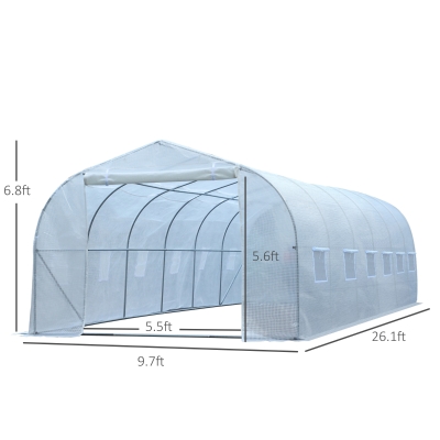 野又穫 standing still Outsunny 26'L x 10'W x 6.8' H Large Steeple Walk-in