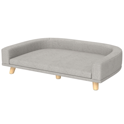 PawHut Dog Sofa for Large Dogs with Washable Cover, Anti-slip Foot Pads, Grey