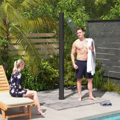 Outsunny 7.1FT Solar Heated Outdoor Shower, 9.2 Gal for Backyard