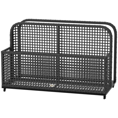 Outsunny Pool Float Storage Caddy with Wheels, Dark Gray