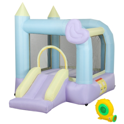 Qaba Kids Inflatable Bounce House with Slide & Blower, 98"x65"x79"