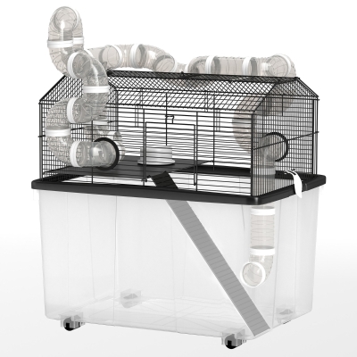 Hamster Cage 22.8" L x 16.9" W x 22.4" H Black