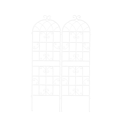 2 Pack Rustproof Metal Garden Flower Trellis with Easy Assembly, Cream White