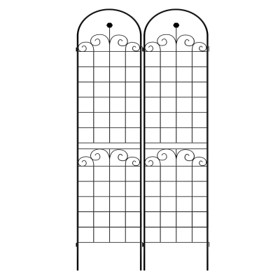 2 Pack Garden Trellis with Powder-Coated Galvanized Tube, Black