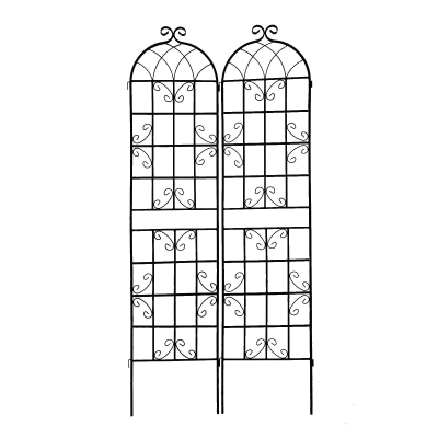 2 Pack Rustproof Garden Trellis with Powder-Coated Finish Galvanized Tube, Black