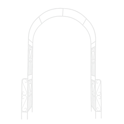 Metal Garden Arch Trellis with Anti-Rust Galvanized Tube, Cream White