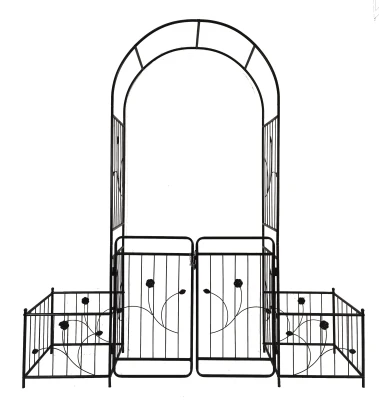 Metal Garden Arch with Anti-Rust Coating, Black