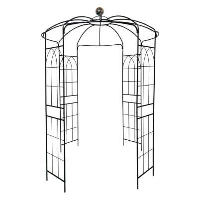 Metal Garden Arch Arbor with Anti-Rust Coating, Black