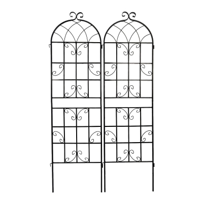 2 Pack Rustproof Garden Trellis with Powder-Coated Finish Galvanized Tube, Black
