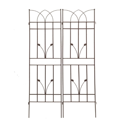 2 Pack Metal Garden Trellis with Rustproof Feature, Brown