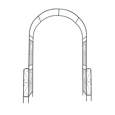 Metal Garden Arch Trellis with Anti-Rust Coated Iron, Black