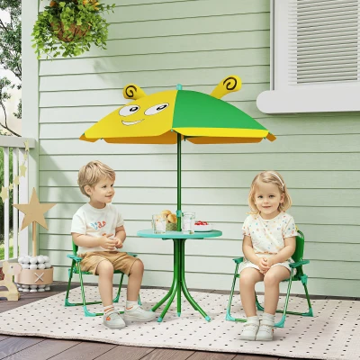 Kids Garden Table and Chair Set 19.7" H x 19.5" L x 19.5" W cm Green