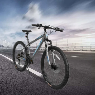 26" Adjustable Mountain Bike with 21-Speed Drivetrain, Blue+Gray