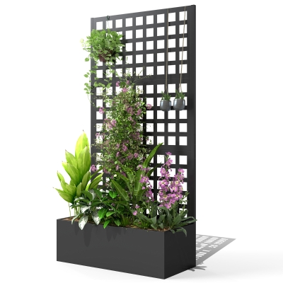 Garden Bed 35" W x 15.9" D x 70.1" H Black