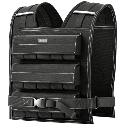 Soozier 33LBS Adjustable Weighted Vest, Weight Vest with Reflective Strips, Snug Fit for Men Women Running Strength Training