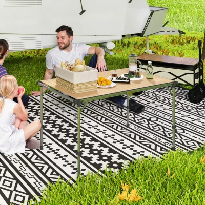 Outsunny Portable Aluminum Camping Table, Adjustable Height, Folding