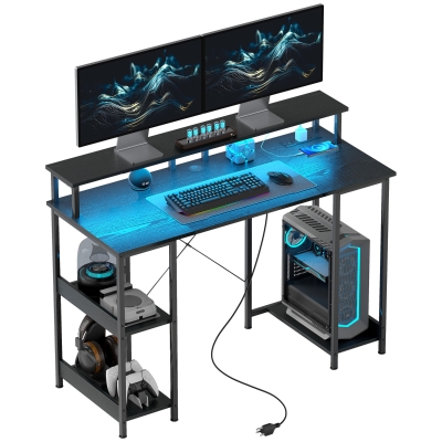 Gaming Desk 47.2" W x 19.7" D x 35.2" H Distressed Black