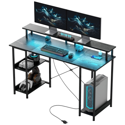 Gaming Desk 55.1" W x 19.7" D x 35.2" H Distressed Black