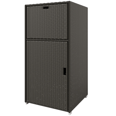 Outsunny Outdoor Towel Rack with Drawer & Cabinet, Dark Brown