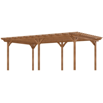Outsunny 12' x 20' Outdoor Pergola, Wood Gazebo for Plants