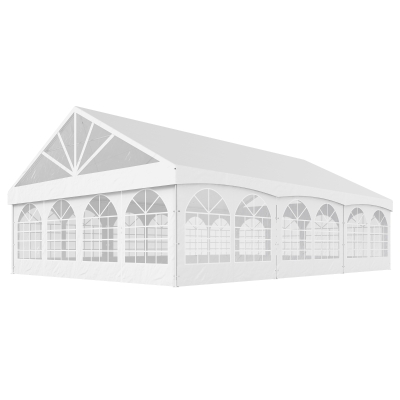 Outsunny 20' x 30' Heavy Duty Party Tent, Galvanized Outdoor Canopy Event Tent with Removable Window Sidewalls and Carry Bags