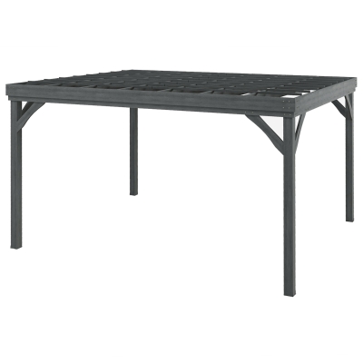 Outsunny 10' x 12' Wooden Pergola Gazebo for Garden, Gray