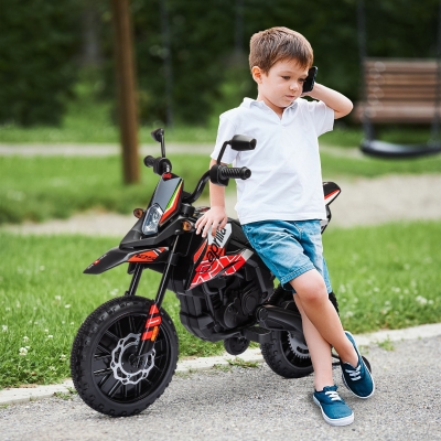 Qaba 12V Aprilia Licenced Kids Electric Motorcycle, Battery-Powered Dirt Bike with Training Wheels for Aged 3-8, Red