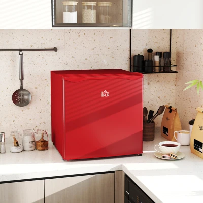 HOMCOM 1.1 Cu.Ft Countertop Mini Freezer with Shelves, Red
