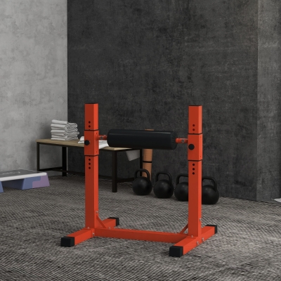 Soozier Bulgarian Split Squat Stand, 12-Level Adjustable Single Leg Squat Stand for Lower Body Strength Training, Red
