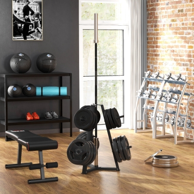Soozier Weight Rack for 1-Inch or 2-Inch Weight Plates, 660LBS Capacity Weight Plate Rack for Home Gym Storage