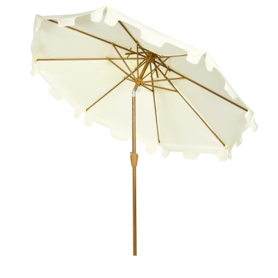 Outsunny 9' Patio Umbrella, Cream White with Tilt & Crank
