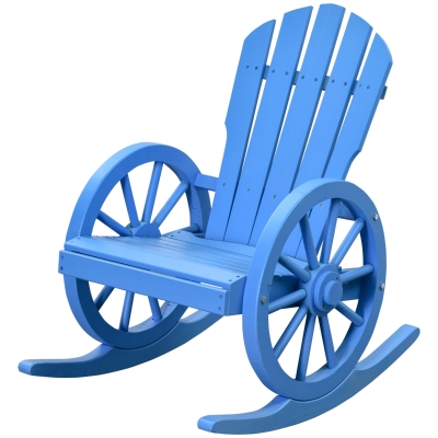 Wooden Rocking Chair 26.75" W x 34.75"D x 36.25"H Sky Blue