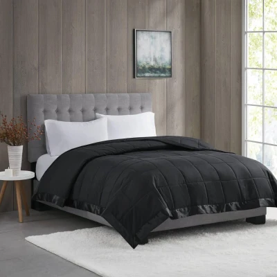 Lightweight Down Alternative Blanket with 3M Scotchgard Treatment, Black