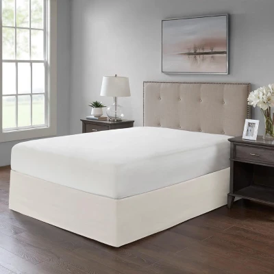 26" Drop Wrap-Around Adjustable Bed Skirt with Non-Skid Backing, Ivory