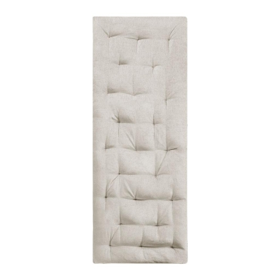 Lightweight Poly Chenille Floor Pillow with All-Over Tufted Detailing, Ivory