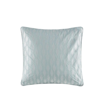 Ocean-Inspired Cotton Euro Sham with Embroidery, Blue