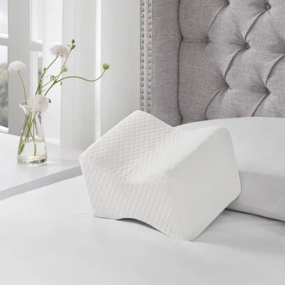 Memory Foam Contour Knee Pillow with Gel Infusion, White