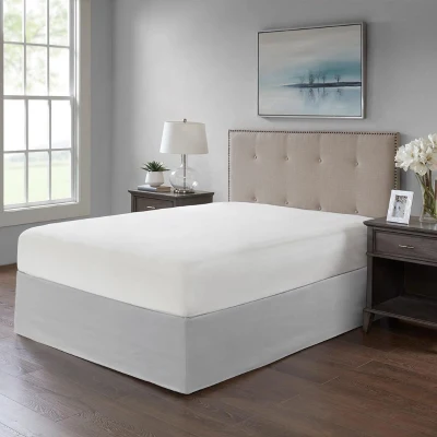 26" Drop Adjustable Wrap-Around Bed Skirt with Non-Skid Backing, Grey