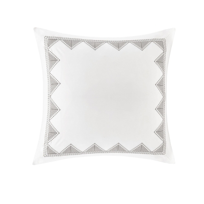 Cotton Embroidered Euro Sham with Antimicrobial Treatment, White