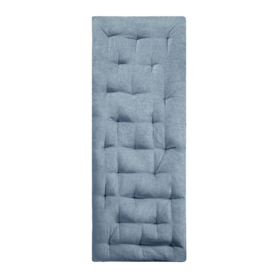 Poly Chenille Floor Pillow Cushion with Tufted Detailing, 74" L x 27" W x 3" H, Aqua