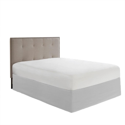 26" Drop Adjustable Wrap-Around Bed Skirt with Non-Skid Backing, Grey