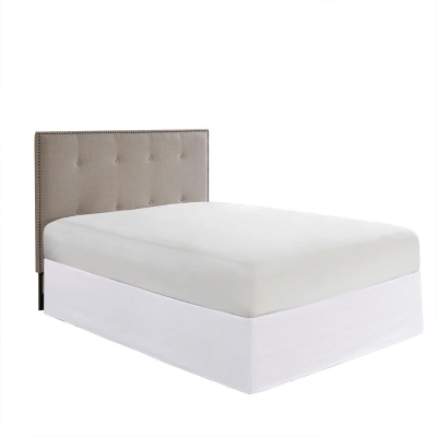 26" Drop Wrap-Around Adjustable Bed Skirt with Non-Skid Backing, White